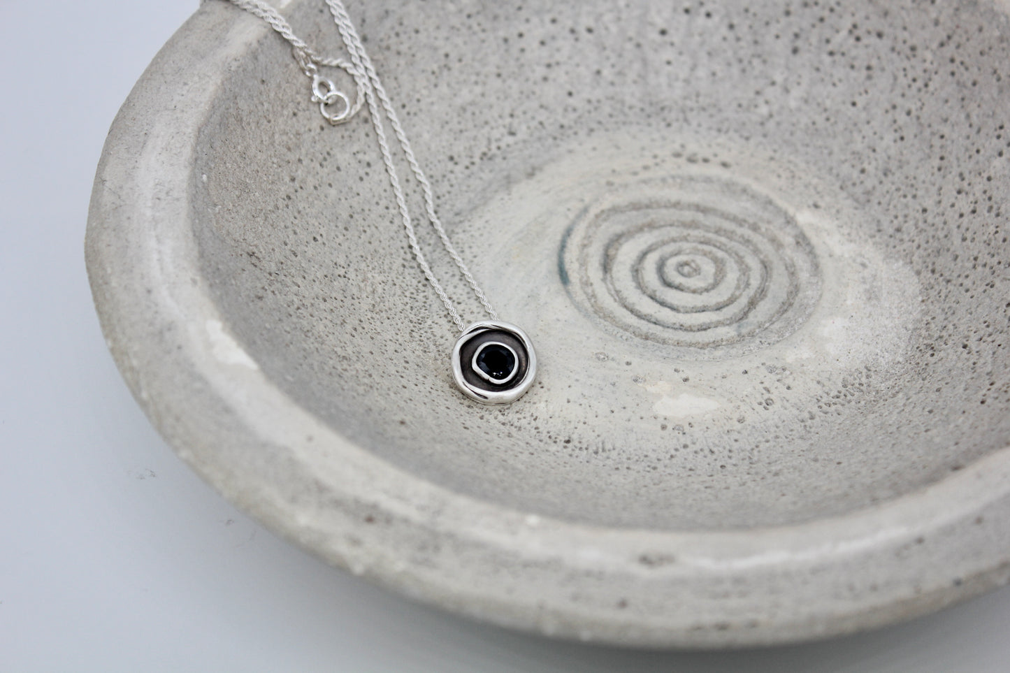 One of a kind sterling silver pendant with spinel