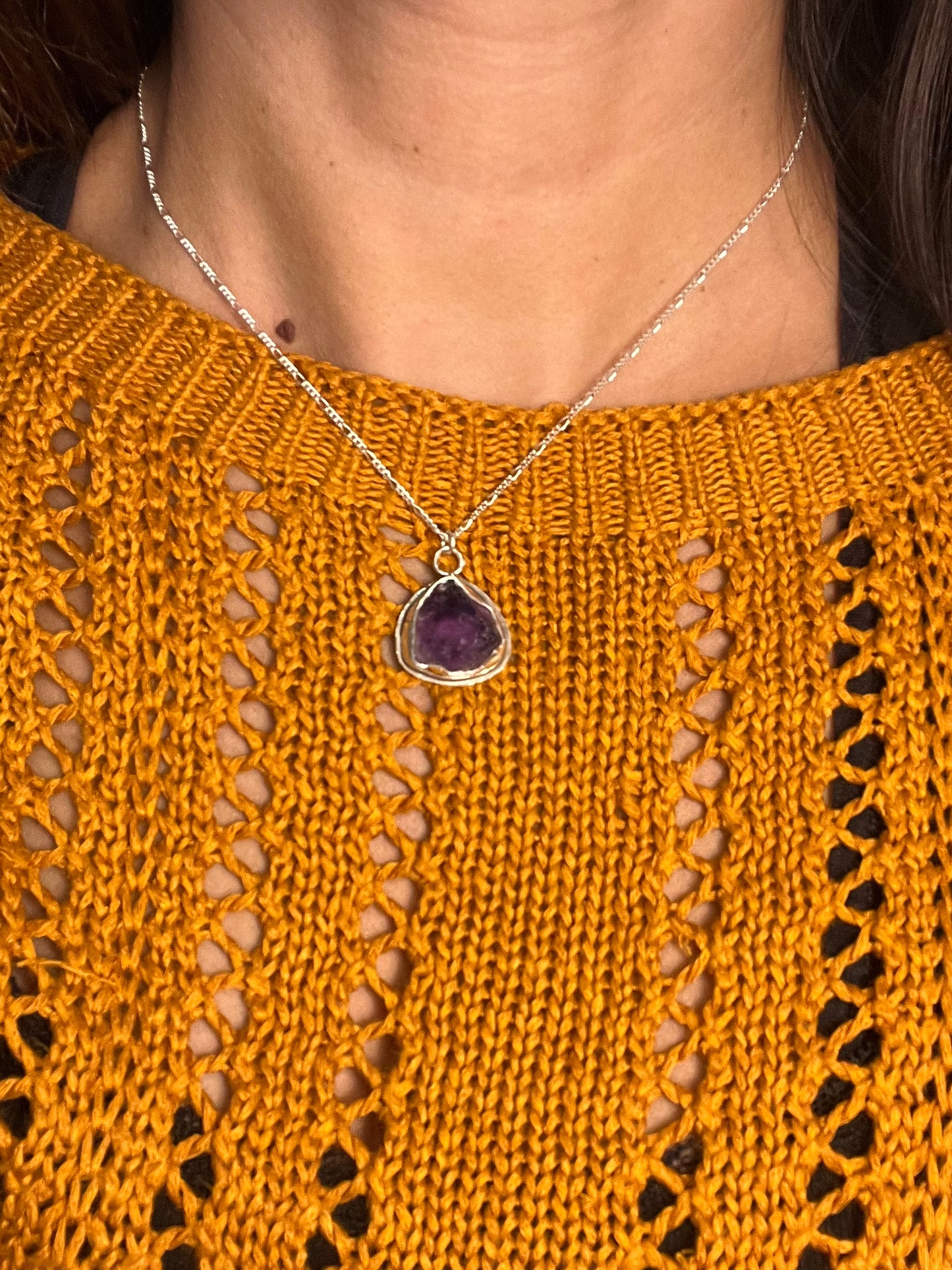 Natural amethyst pendant