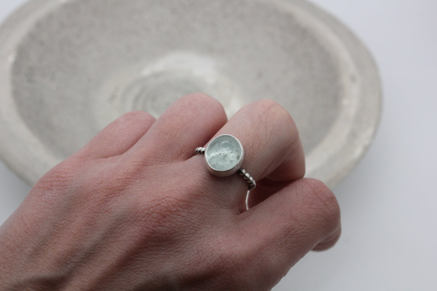 One of a kind aqua marine ring