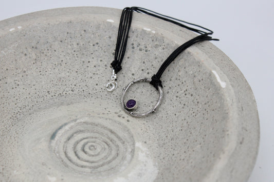 Twig pendant amethyst