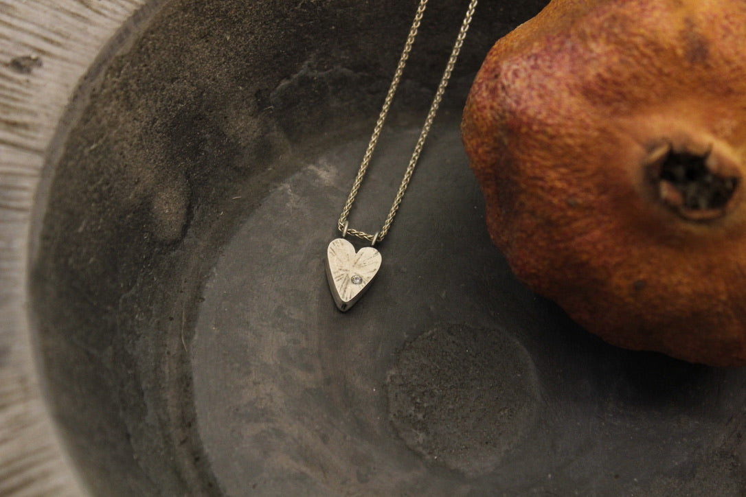 Handmade heart with cubic zirconia
