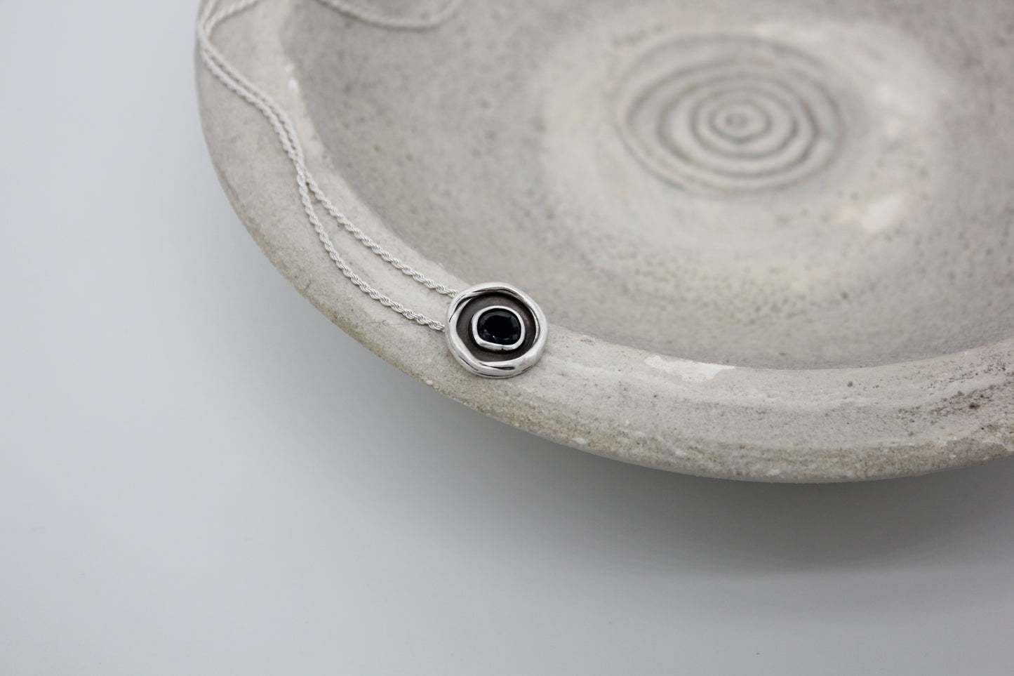 One of a kind sterling silver pendant with spinel
