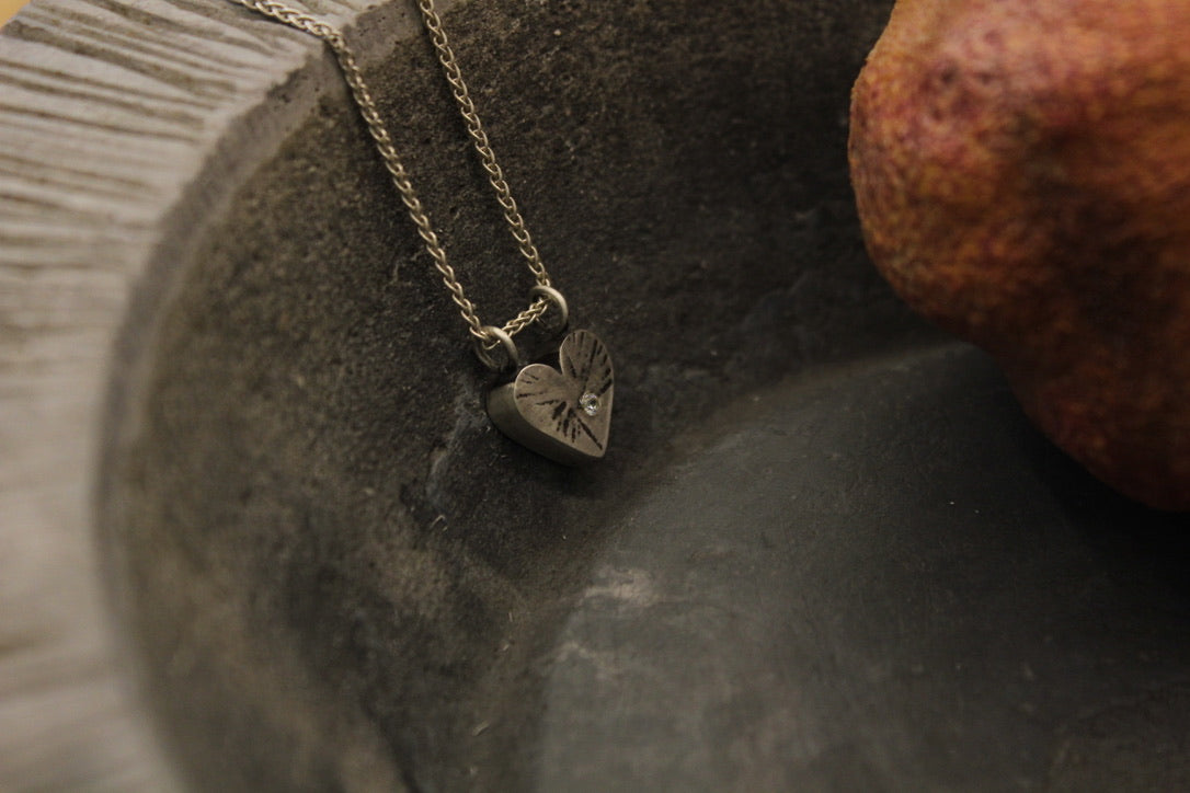Handmade heart with cubic zirconia