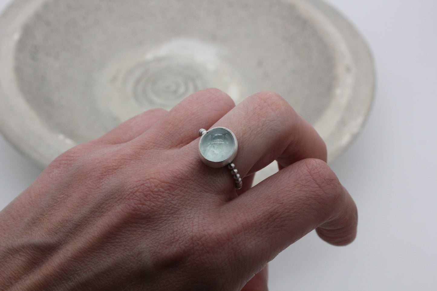 One of a kind aqua marine ring