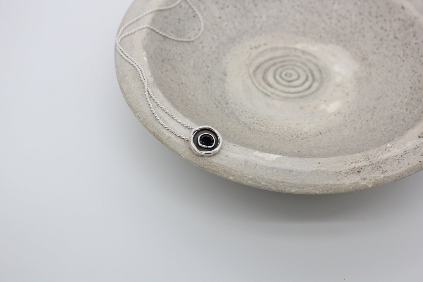 One of a kind sterling silver pendant with spinel
