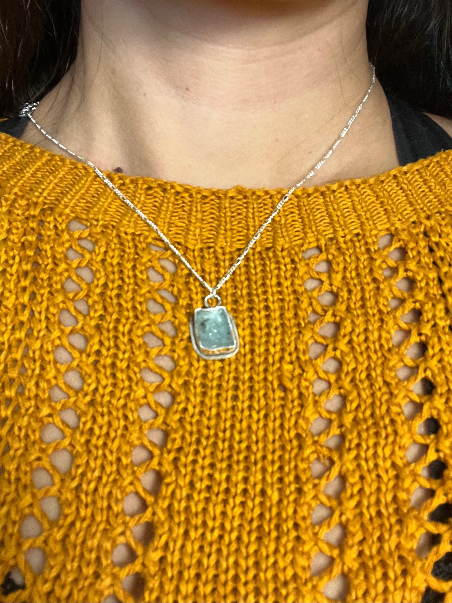 Natural aqua marine pendant