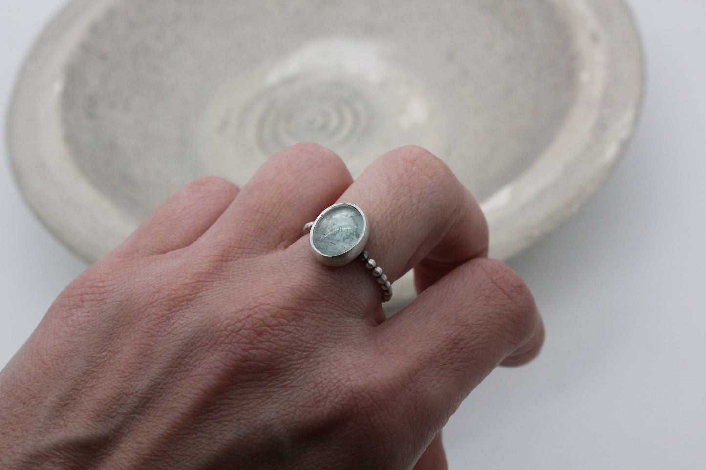 One of a kind aqua marine ring
