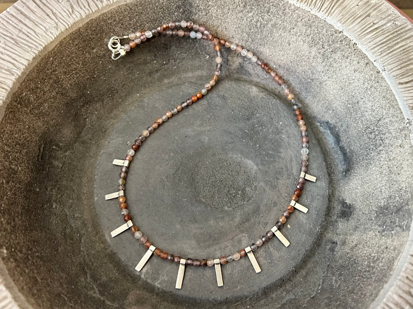 One of a kind strawberry quartz necklace