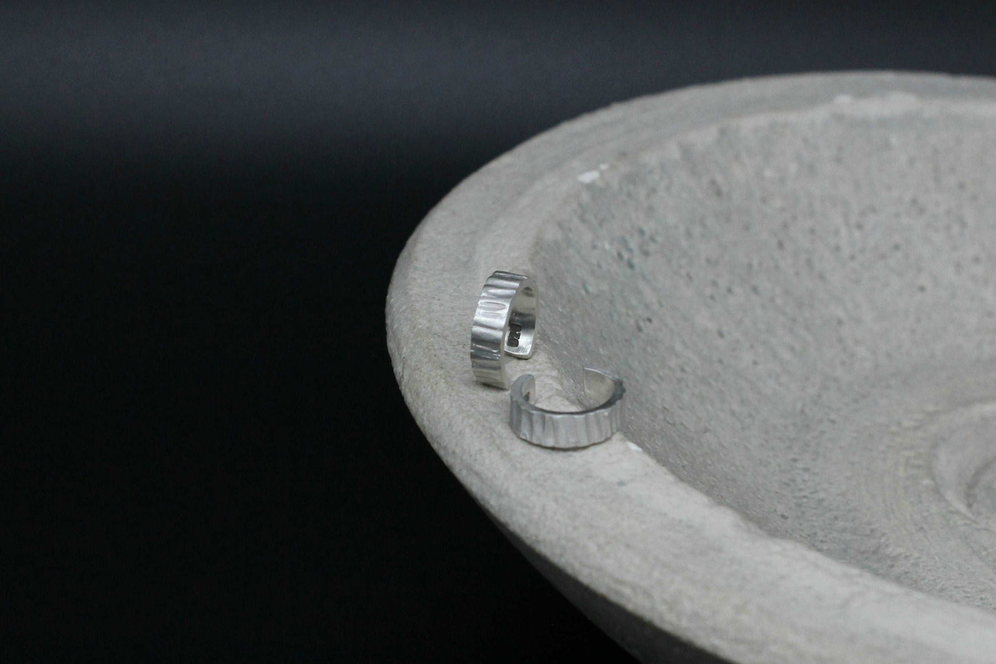 Tree bark sterling silver ear cuff
