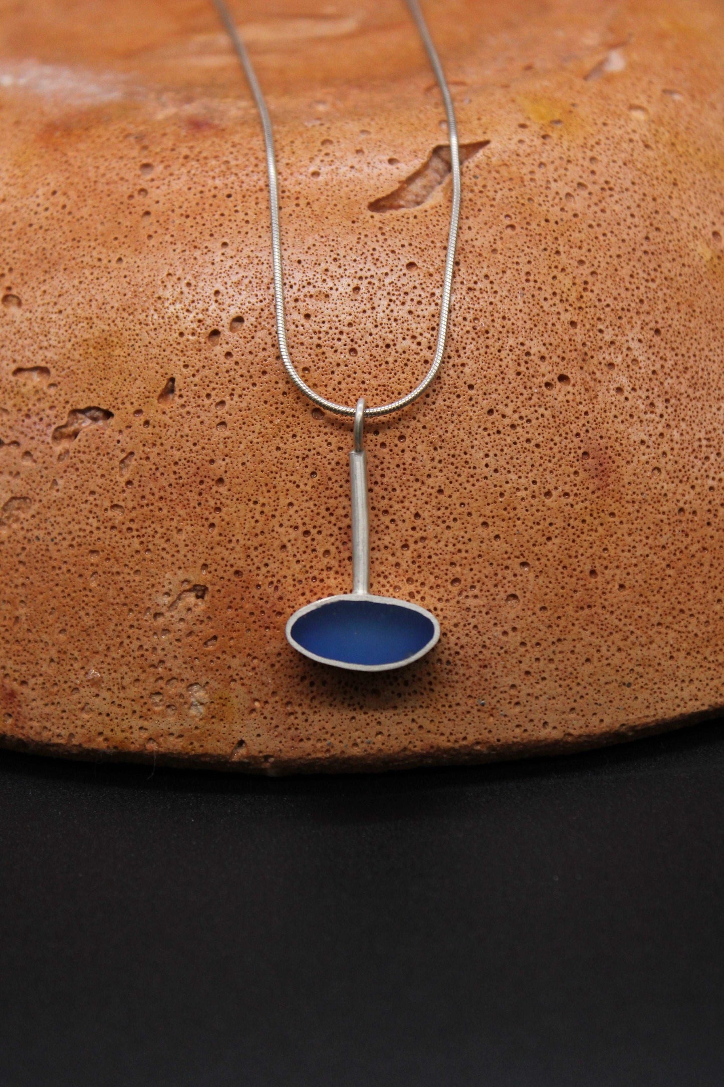 Blue oval shape pendant