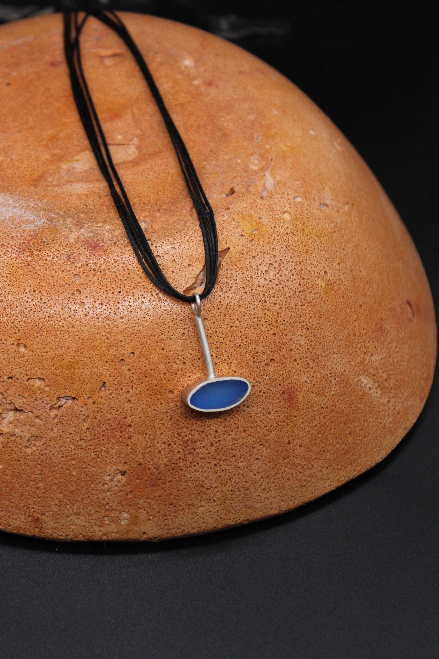 Blue oval shape pendant