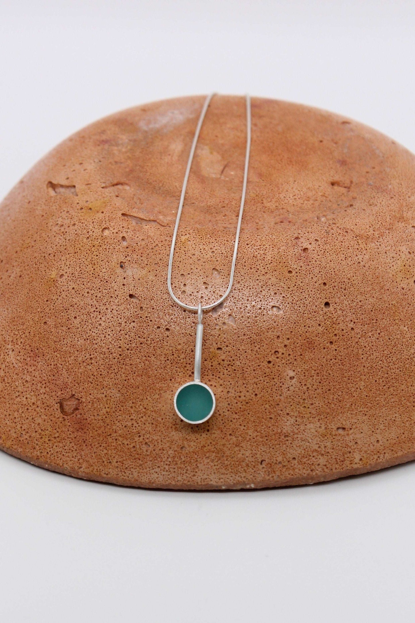 Teal round shape pendant