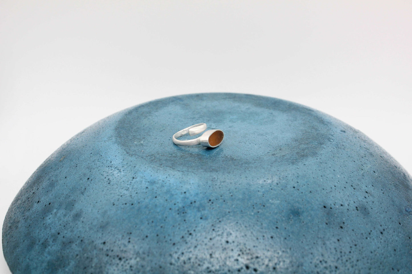 Yellow ochre oval shape ring