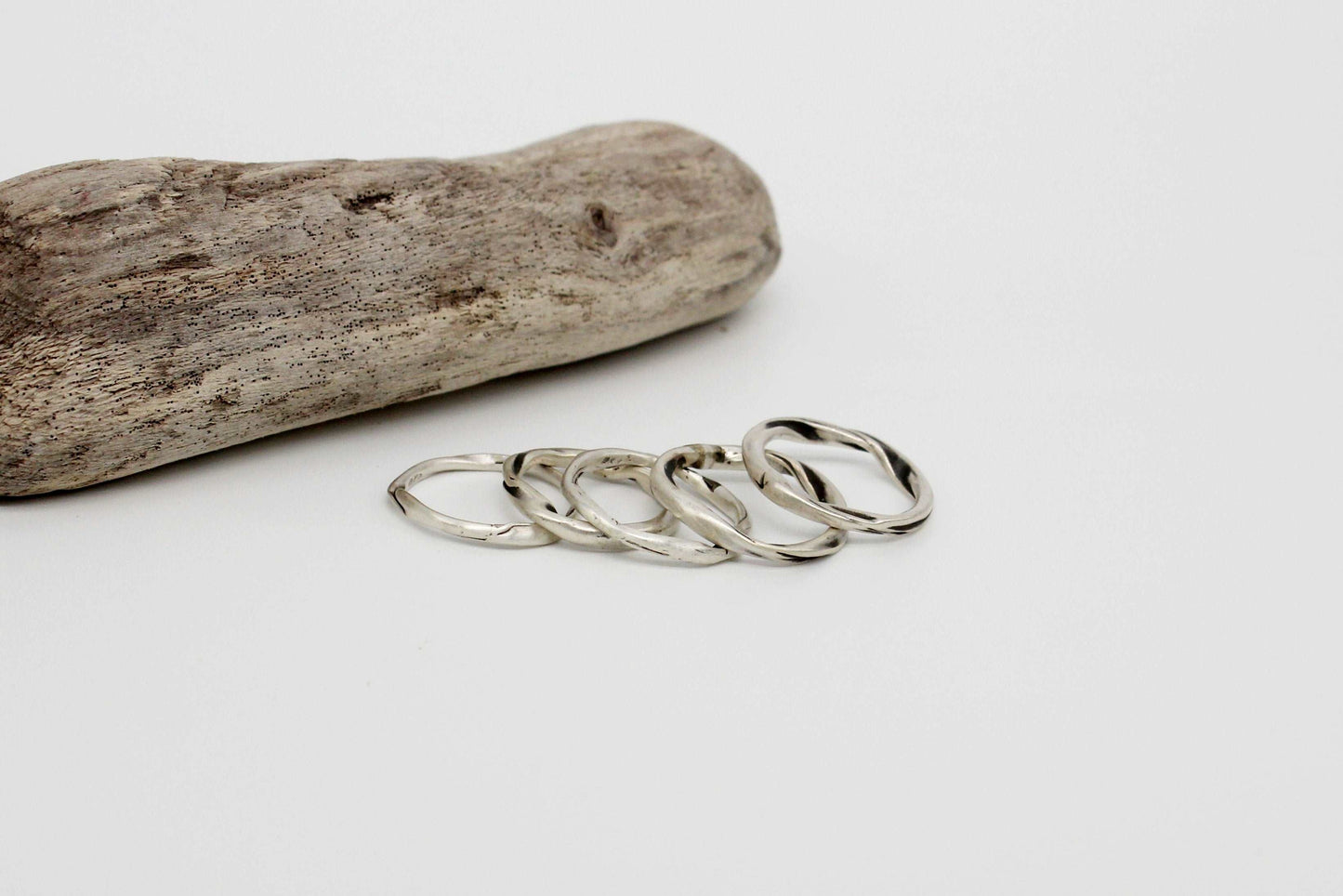 Twig oxidized silver ring