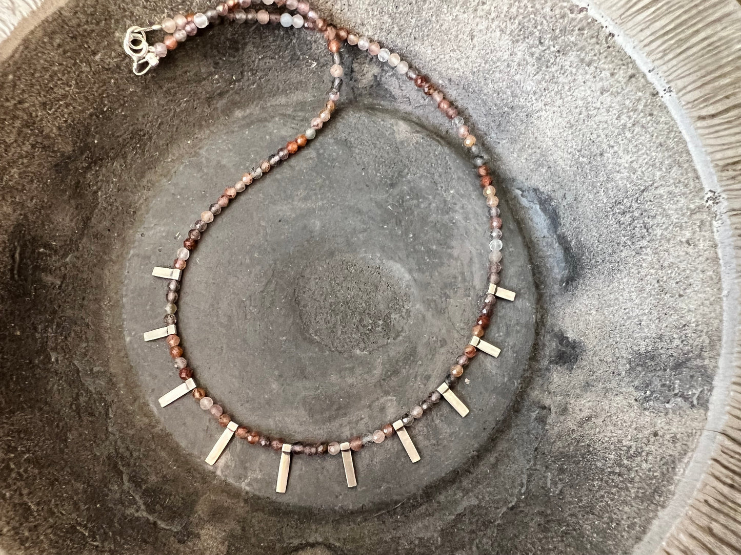 One of a kind strawberry quartz necklace