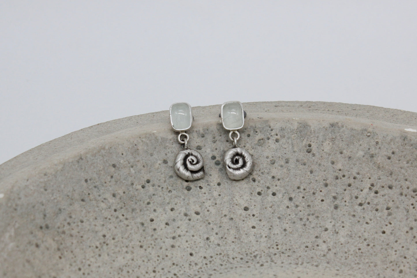 One of kind aqua marine earrings