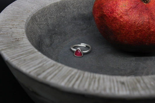 One of a kind tourmaline and quartz ring