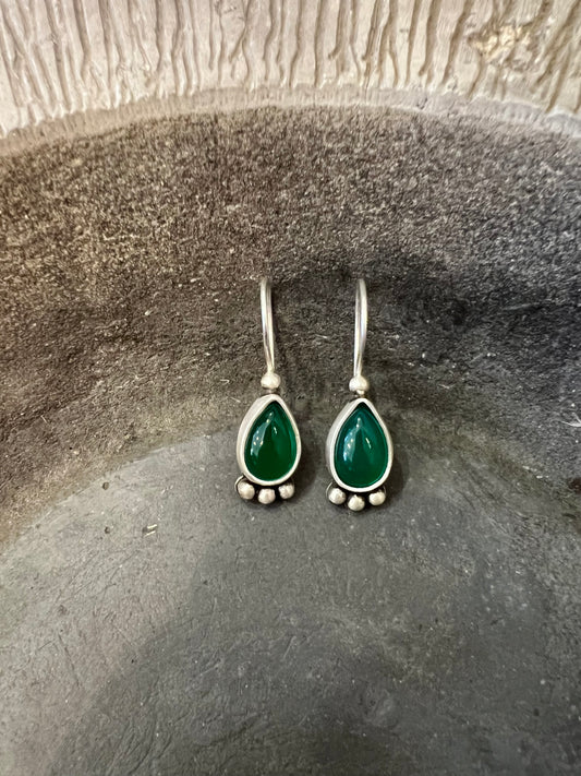 Made to order green agate earrings