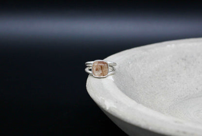 One of a kind rutilated quartz ring