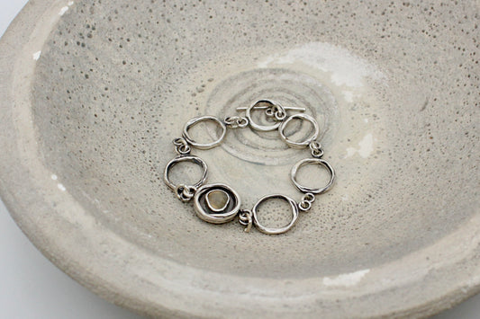 Eye handmade sterling silver bracelet