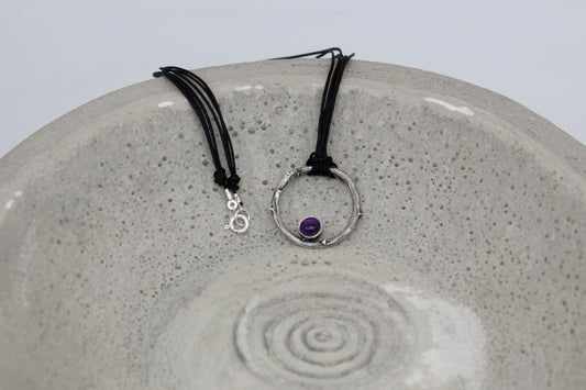Twig pendant amethyst