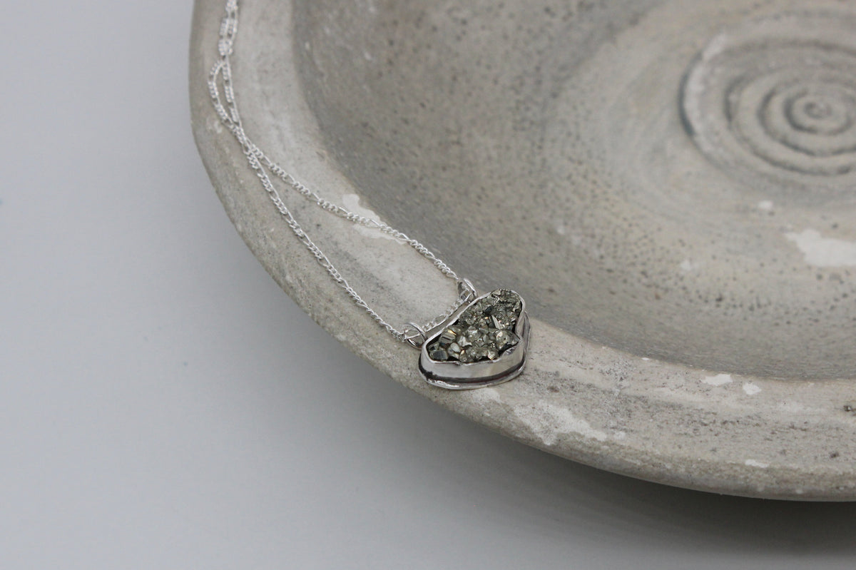 Natural pyrite necklace