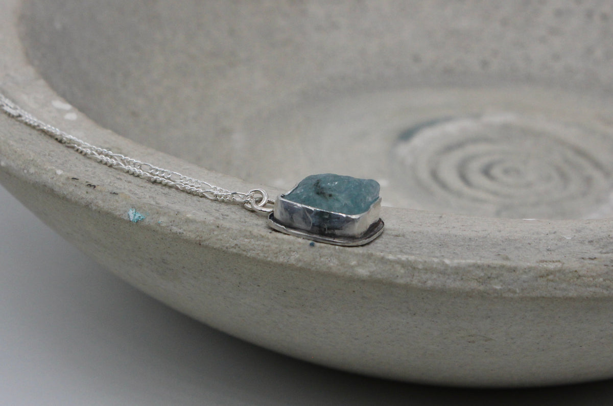 Natural aqua marine pendant