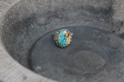 One of a kind turquoise silver ring