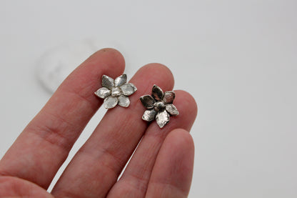 Handmade sterling silver flowers
