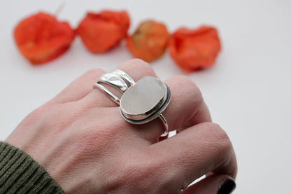 One of a kind druzzy agate ring