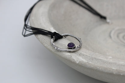 Twig pendant amethyst