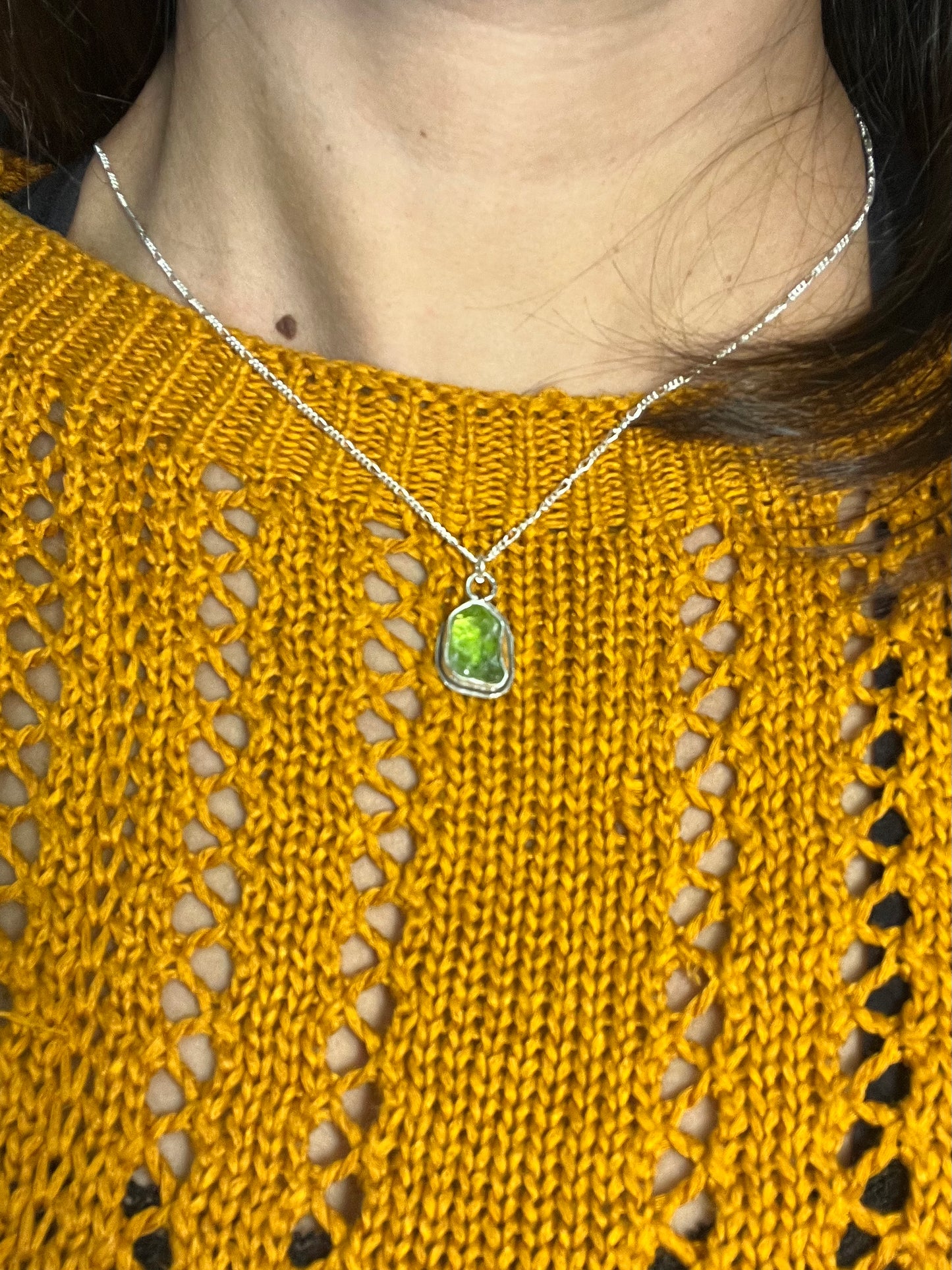 Natural peridot necklace