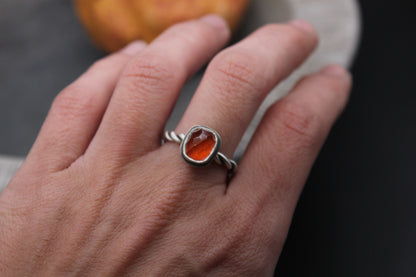 One of a kind agate and quartz ring