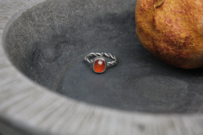 One of a kind agate and quartz ring