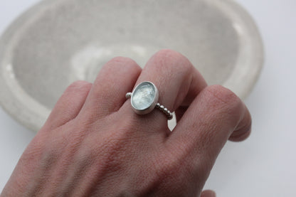 One of a kind aqua marine ring