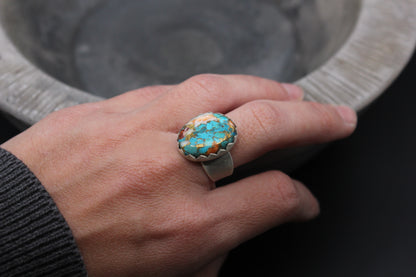 One of a kind turquoise silver ring