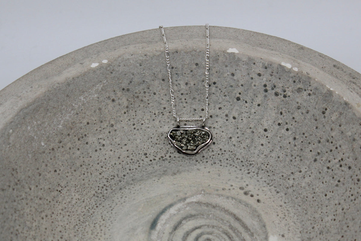 Natural pyrite necklace