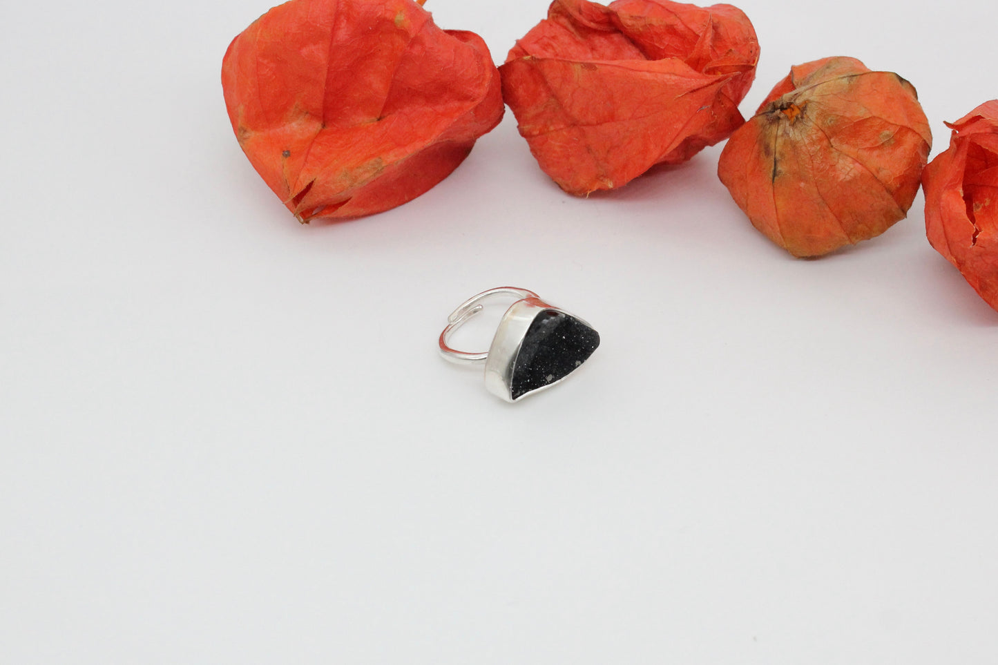 One of a kind druzzy agate ring