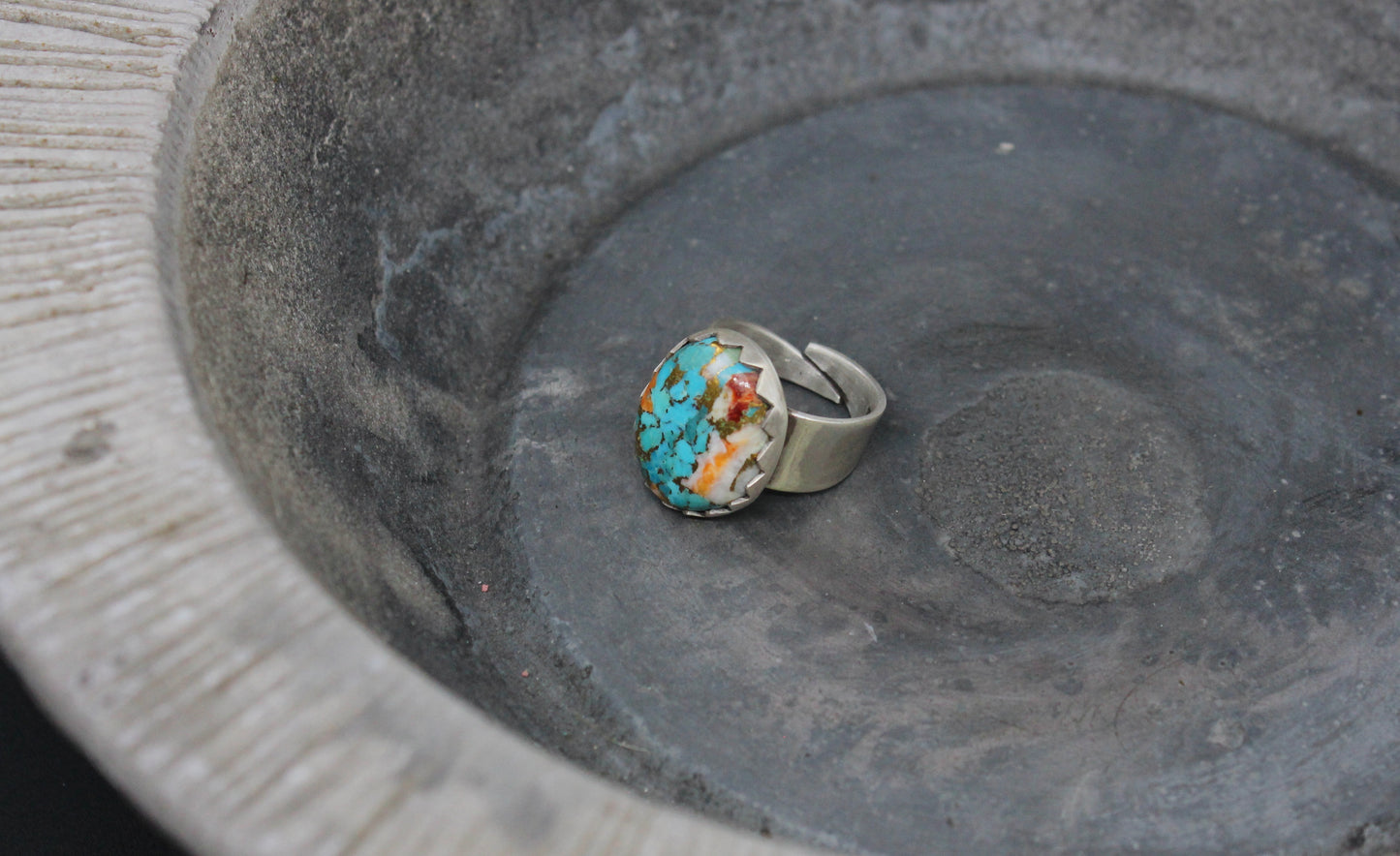 One of a kind turquoise silver ring