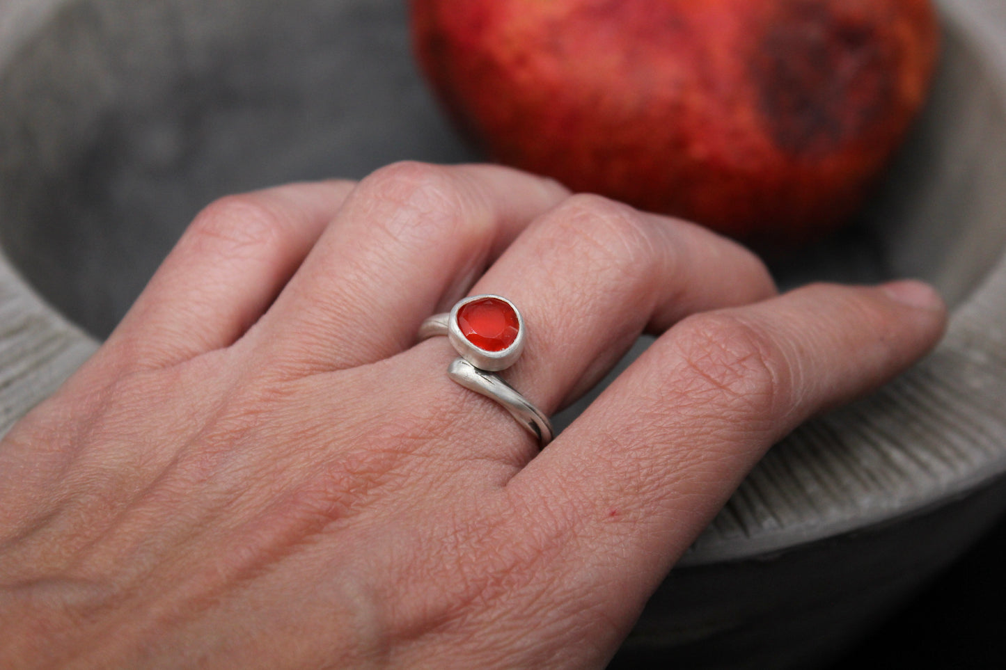 One of a kind carnelian ring