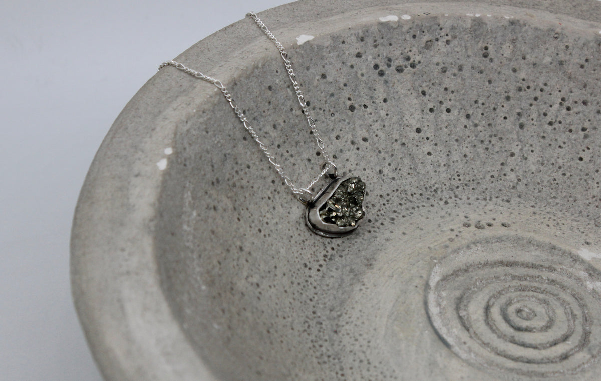 Natural pyrite necklace