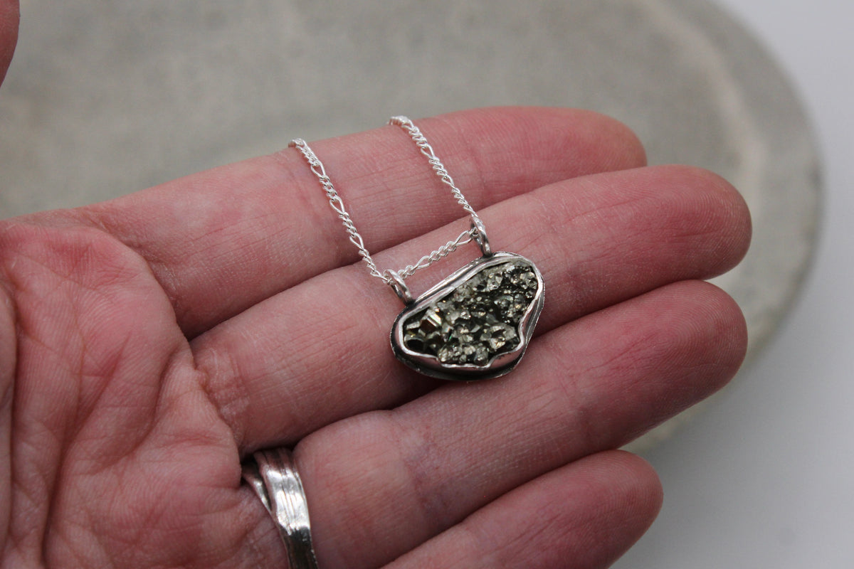 Natural pyrite necklace