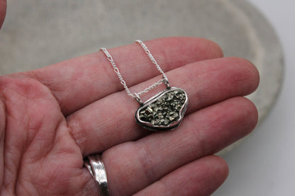 Natural pyrite necklace