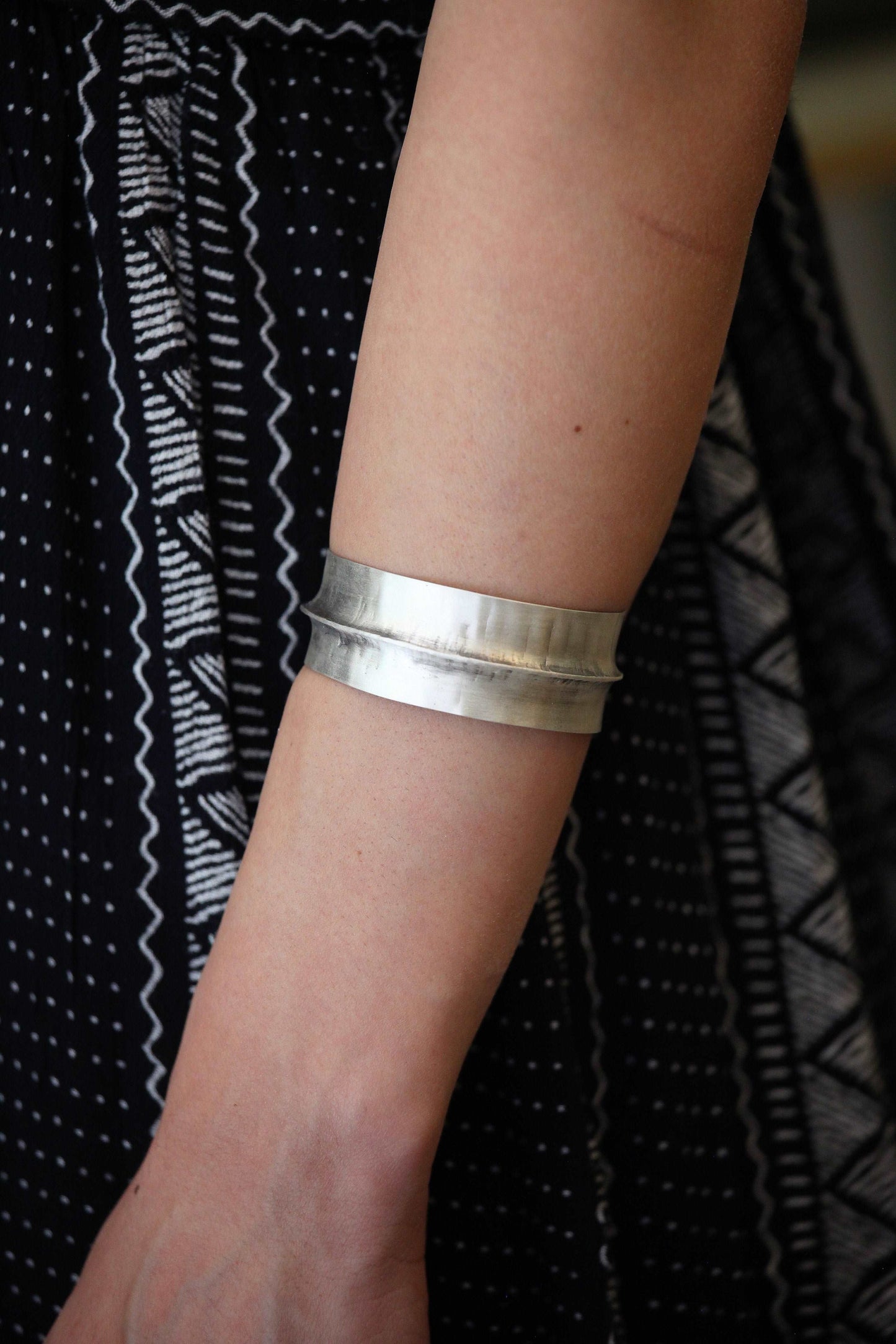 Wide silver cuff