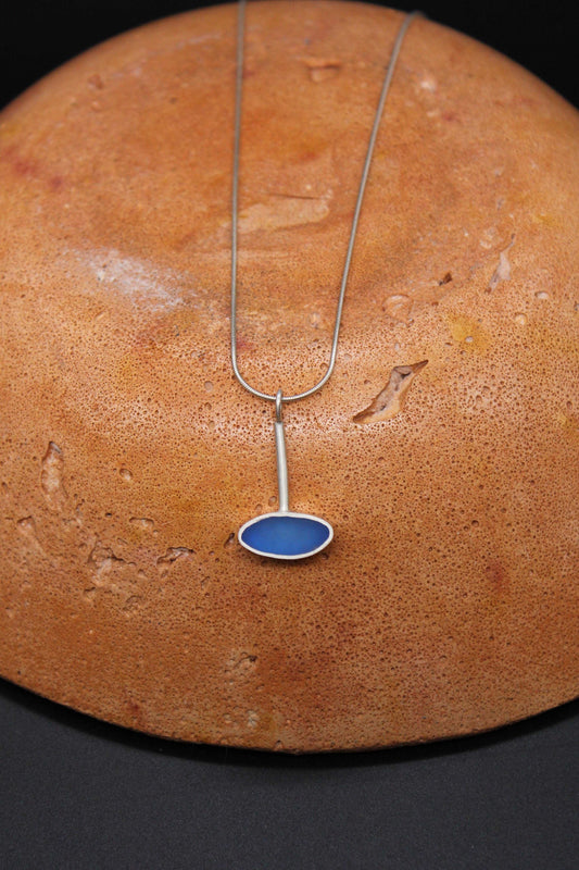 Blue oval shape pendant