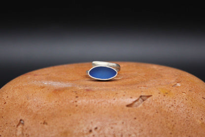Blue oval shape ring