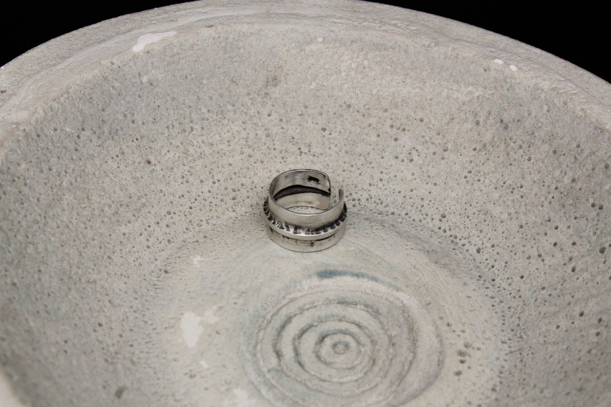 Wide hammered ring