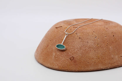 Teal oval shape pendant