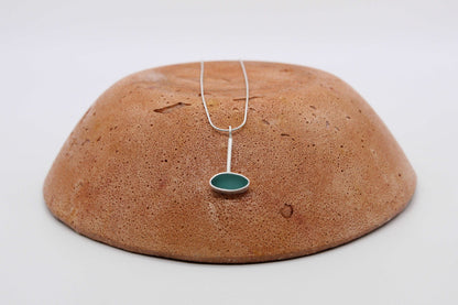 Teal oval shape pendant