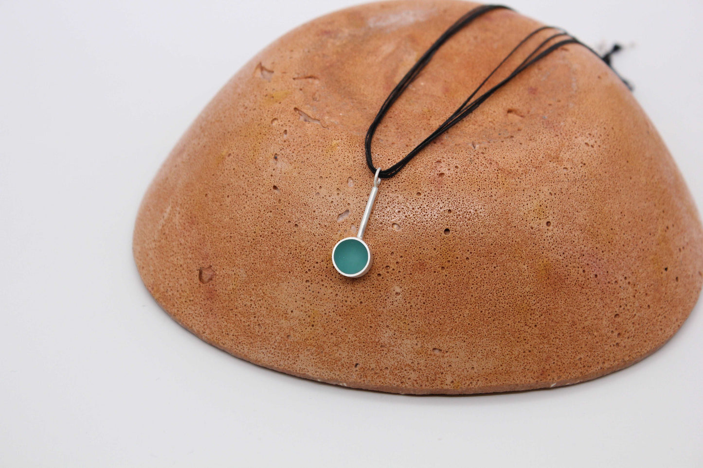 Teal round shape pendant